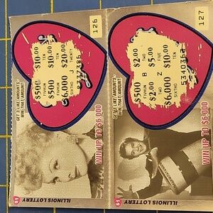 1990s I Love Lucy Stratch Off Illinois Lottery Tickets For Collection